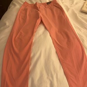 Bonobos cotton chino pant. Salomon/pink color. 31x32. Athletic cut.